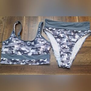 Camouflage Two-Piece Swim Set